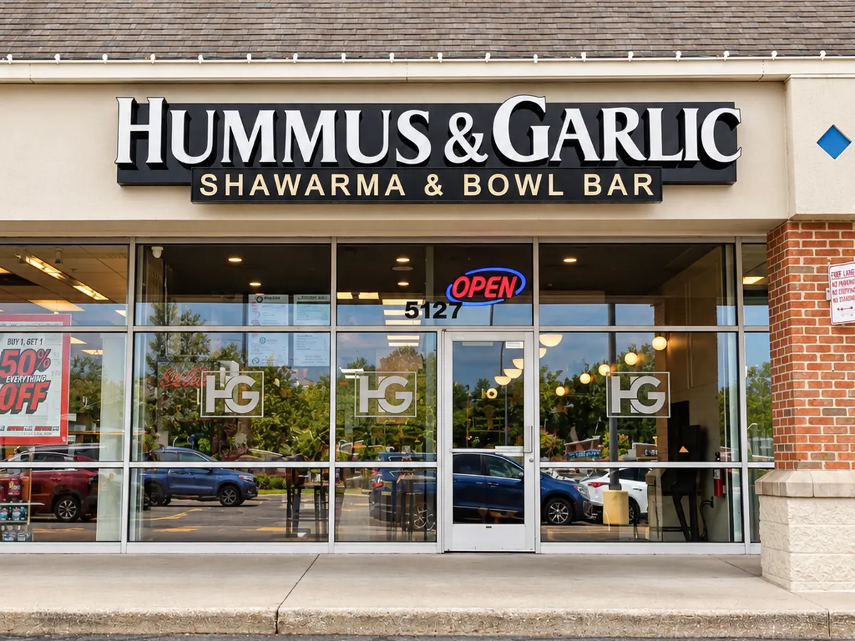 The Hummus & Garlic storefront on Highland Road in Waterford